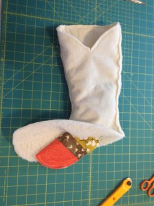 Lining and boot sewn together at top