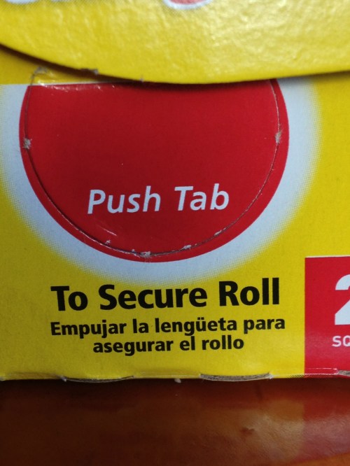 See?  Push Tab to Secure Roll!