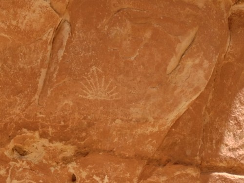 Petroglyphs on the cliff walls