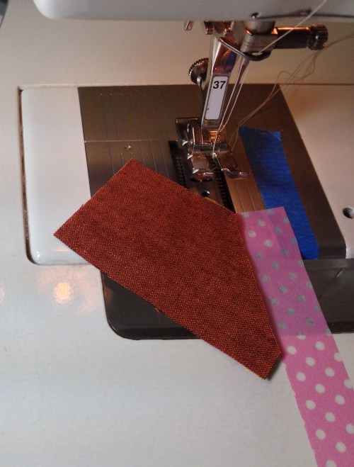 Flip it over and sew this way so that the point goes through last.