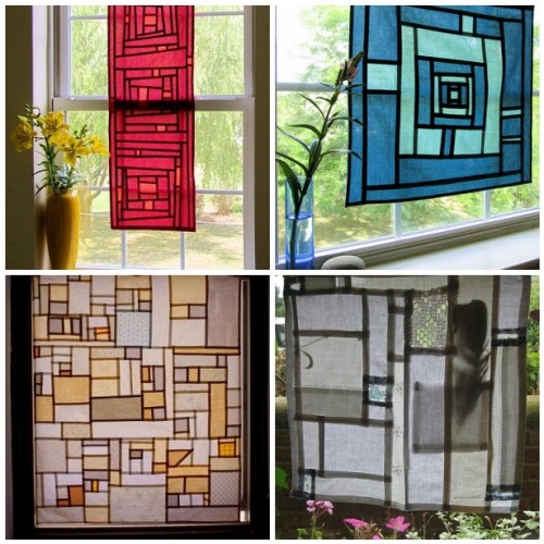 1. Pojagi Panel #2, 2. Pojagi Panel #3, 3. Pojagi-Inspired Window Panel, 4. Patchwork/ Pojagi