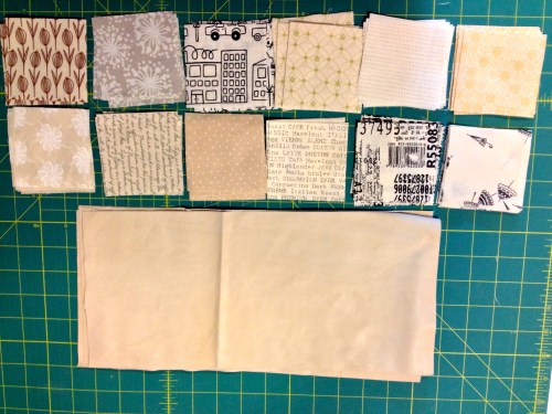 Low volume fabric squares for the top and leather for the bottom