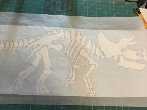 Tracing around the wall decal.